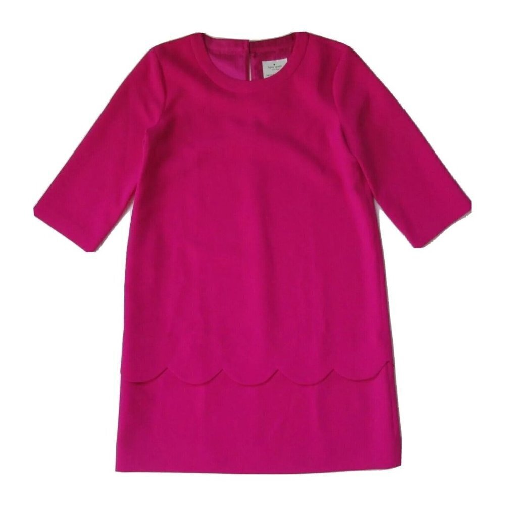NWT Kate Spade Demi in Sweetheart Pink Scallop Detail Shift Dress 6 $295